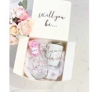 Godmother Mug Wine Glass & Confetti Popper Proposal, Custom Coffee Mug, Godmother Gift, Godmother Proposal, Will You Be My Godmother, Nina
