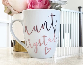 Personalized Aunt Mug, Pregnancy Announcement ideas, Auntie Coffee Mug, Aunt Gift, Promoted to Aunt, Baby announcement, Auntie to be Gift