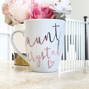 Personalisierte Tante Tasse, Schwangerschaft Ankündigung Ideen, Tante Kaffeetasse, Tante Geschenk, zur Tante befördert, Baby Ankündigung, Tante Geschenk zu sein
