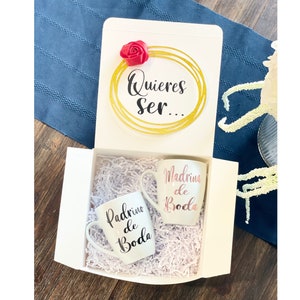 Padrinos de Boda Mug Set, Regalo Para Padrinos, Idea de Regalo Padrino, Regalo Madrina de Ramo, Regalo de fiesta de bodas, Regalo Madrina, Padrinos