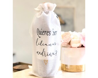 Madrina Wine Themed Proposal, Godmother Wine Bag, Godmother Gift, Godmother Proposal, Will You Be My Godmother, Madrina Proposal