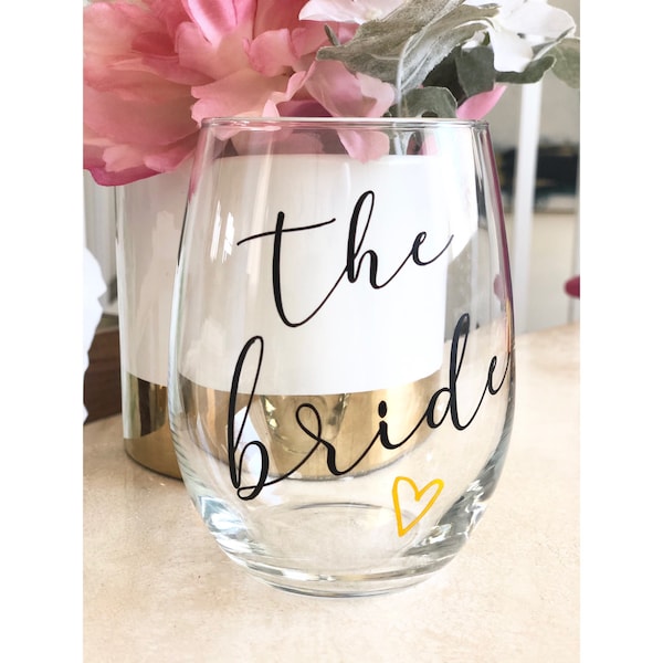 The Bride Wine Glass, Bride Gift, Engagement Gift, personalized future mrs wine glass, gift for bride, future mrs gift, bridal shower gift