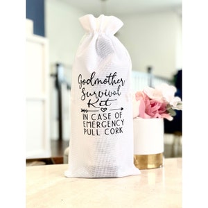 Funny Godmother Wine Themed Proposal, Godmother Wine Bag, Godmother Gift, Godmother Proposal, Will You Be My Godmother Madrina, nina gift