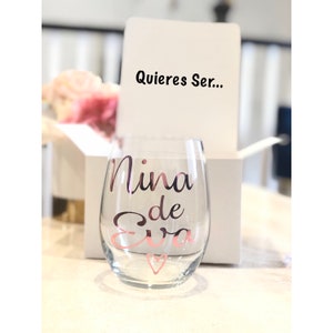 Nina Stemless Wine Glass Gift Box, Best Friend Gift, Madrina Gift, Godmother Proposal, Will You Be My Godmother, Madrina, Will You Be My