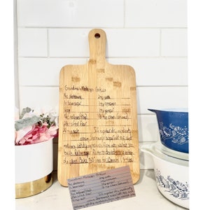 Family Recipe Bamboo Cutting Board Mother&#39;s Day Christmas Bridal Shower Wedding Birthday or Memorial Gift Newlywed Housewarming New Home