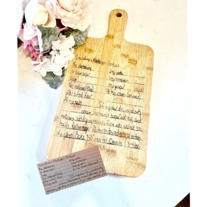 Family Recipe Bamboo Cutting Board Mother&#39;s Day Christmas Bridal Shower Wedding Birthday or Memorial Gift Newlywed Housewarming New Home