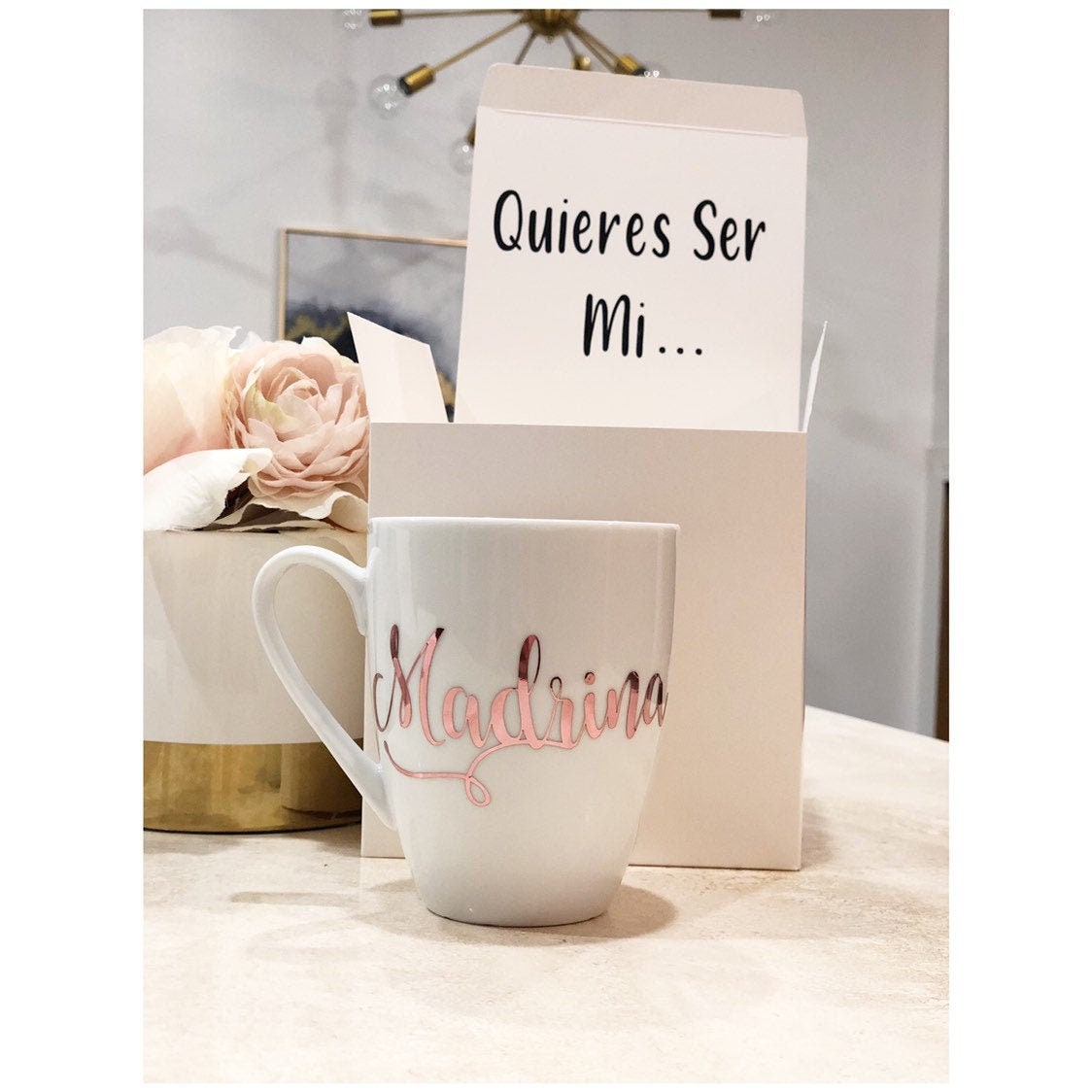 Quieres ser mi Madrina de Bautizo Ceramic Mug 11oz | Will you be my  Godmother in Spanish | Spanish Godmother Gift, White