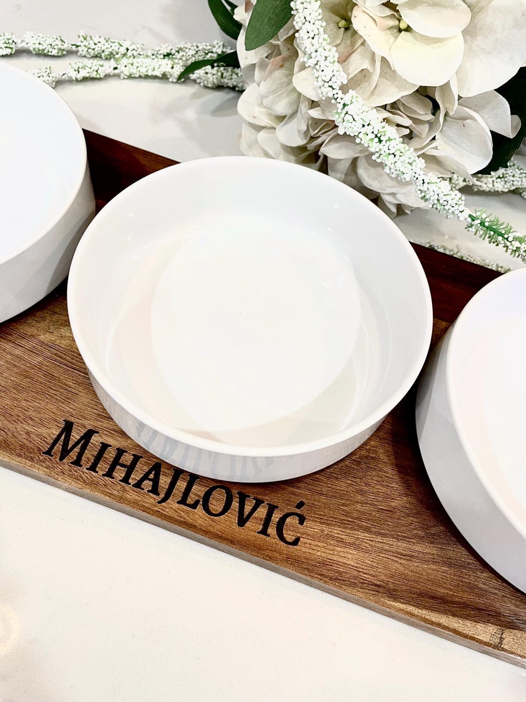 Personalized Condiment Tray Ceramic Custom Serving Board Monogrammed ...