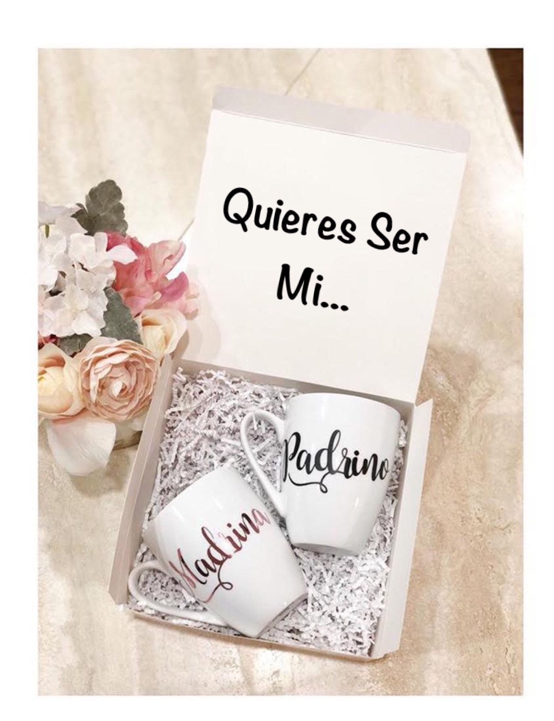 Quieres ser mi Madrina de Bautizo Ceramic Mug 11oz | Will you be my  Godmother in Spanish | Spanish Godmother Gift, White