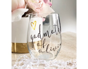 Godmother Wine Glass, Best Friend Gift, Godmother Gift, Godmother Proposal, Will You Be My Godmother, Madrina, Will You Be My