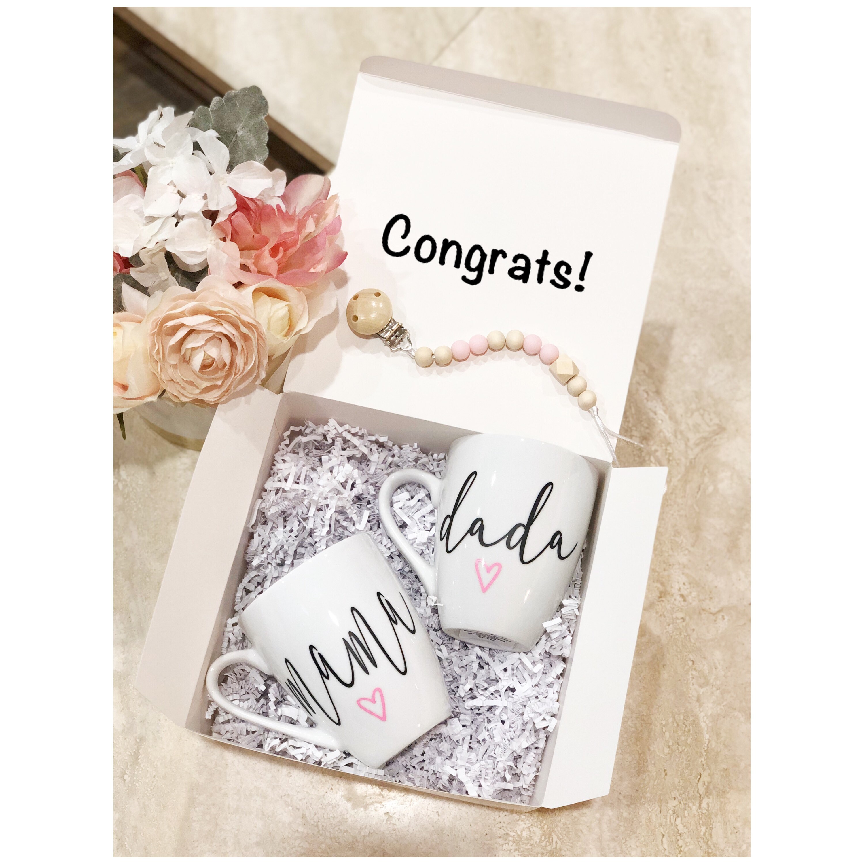 Mama & Dada Mug Box Set, Gift For Parents, New Parents Gift Set, Pregnancy Gift, Mom Gift, Dad Gift, New Mom Gift, Congrats Mom, Promoted