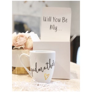 Godmother Gift Box & Mug, Will You Be My, Custom Godmother Proposal, Baptism Gift Set, Madrina Proposal, Regalo Para Compadres, Bautizo Mug