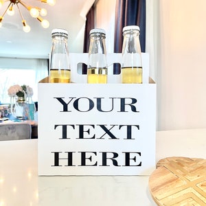 Personalizado personalizado Six pack Craft Cardboard Beer Caddy, Tus palabras aquí, Cumpleaños, Vacaciones, Evento especial, Boda, Despedida de soltera, Soltero