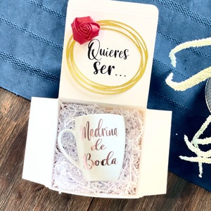 Madrina de Boda Mug Gift Set, Mi Madrina, Propuesta de Padrino, Regalo de madrina de boda, Regalo de novia, Propuesta de madrina de boda, Boda, Boda