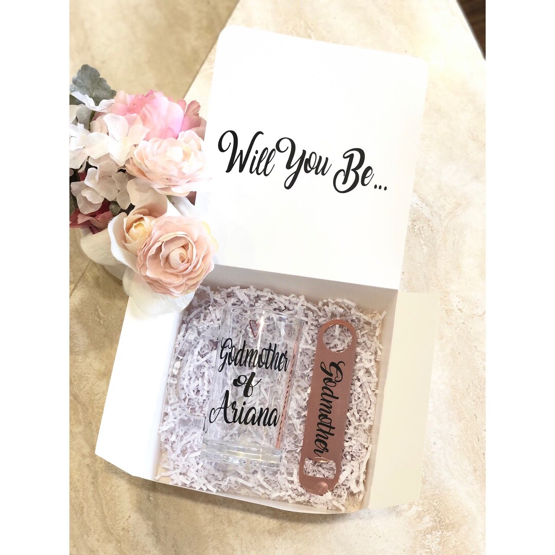 Godmother Personalized Beer Mug Gift Box Nina Proposal Etsy