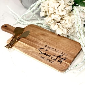 Charcuterie Board Personalized Serving Board Monogrammed Cheese Board Engagement Gift Bridal Shower Gift Newlywed Housewarming New Home