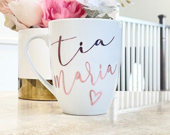 Personalized Tia Mug, Pregnancy Announcement ideas, Tia Coffee Mug, Aunt Gift, Promoted to Aunt, Baby announcement, Titi, Tia to be Gift