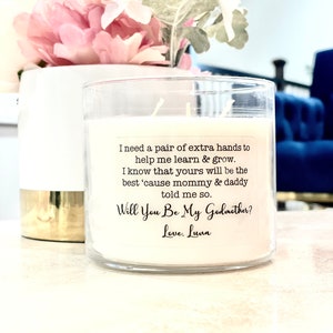 Godmother Candle Proposal, Godmother Gift, Candle god mother, Gifts For Madrina, Candle Keepsake, Godmother Gifts, Godmother Proposal, Nina