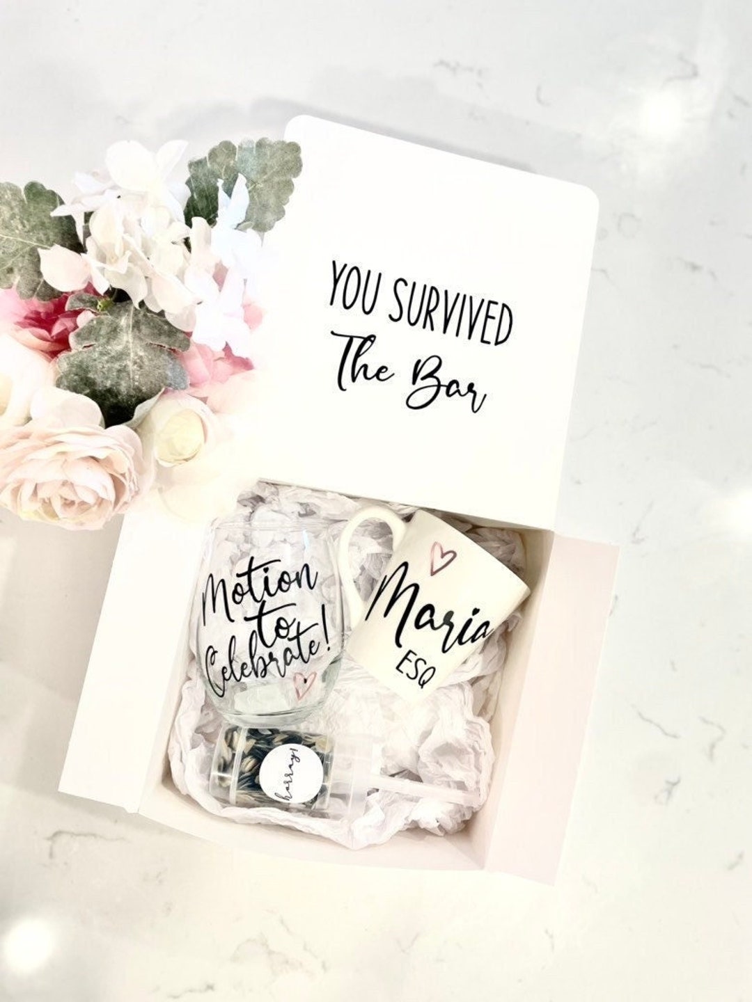 You Survived the Bar Wine Glass Mug & Popper, Bar Exam Gift ...