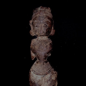 Antique Single Carved Marapachi Doll South India