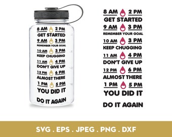 Motivational Water Bottle Svg Etsy