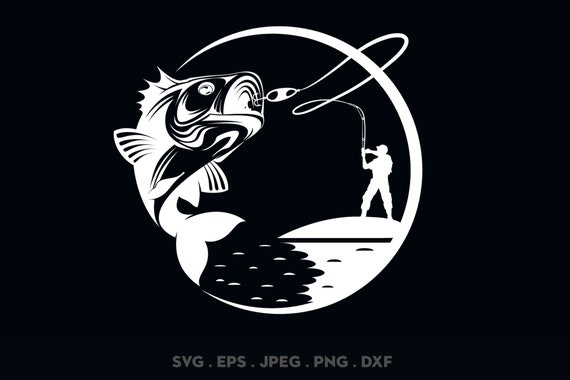Bass Fishing SVG Fishing Monogram SVG Commercial Use | Etsy