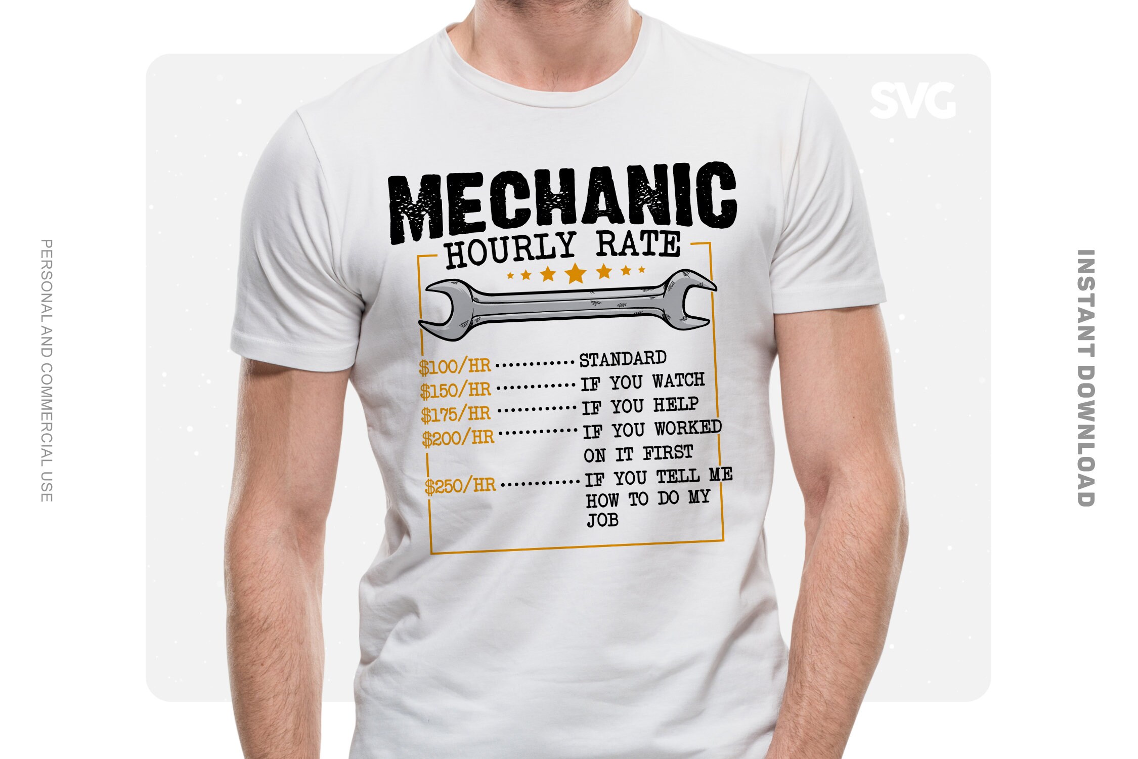 Mechanic Hourly Rate SVG Commercial Use Etsy