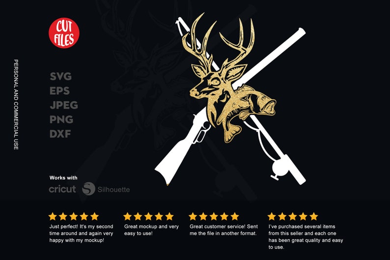 Download Bass Fishing and Deer Hunting SVG Hunting Deer Silhouette ...