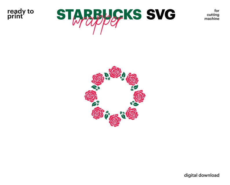 Download Starbucks SVG Full Wrap Starbucks Flower SVG Reusable | Etsy