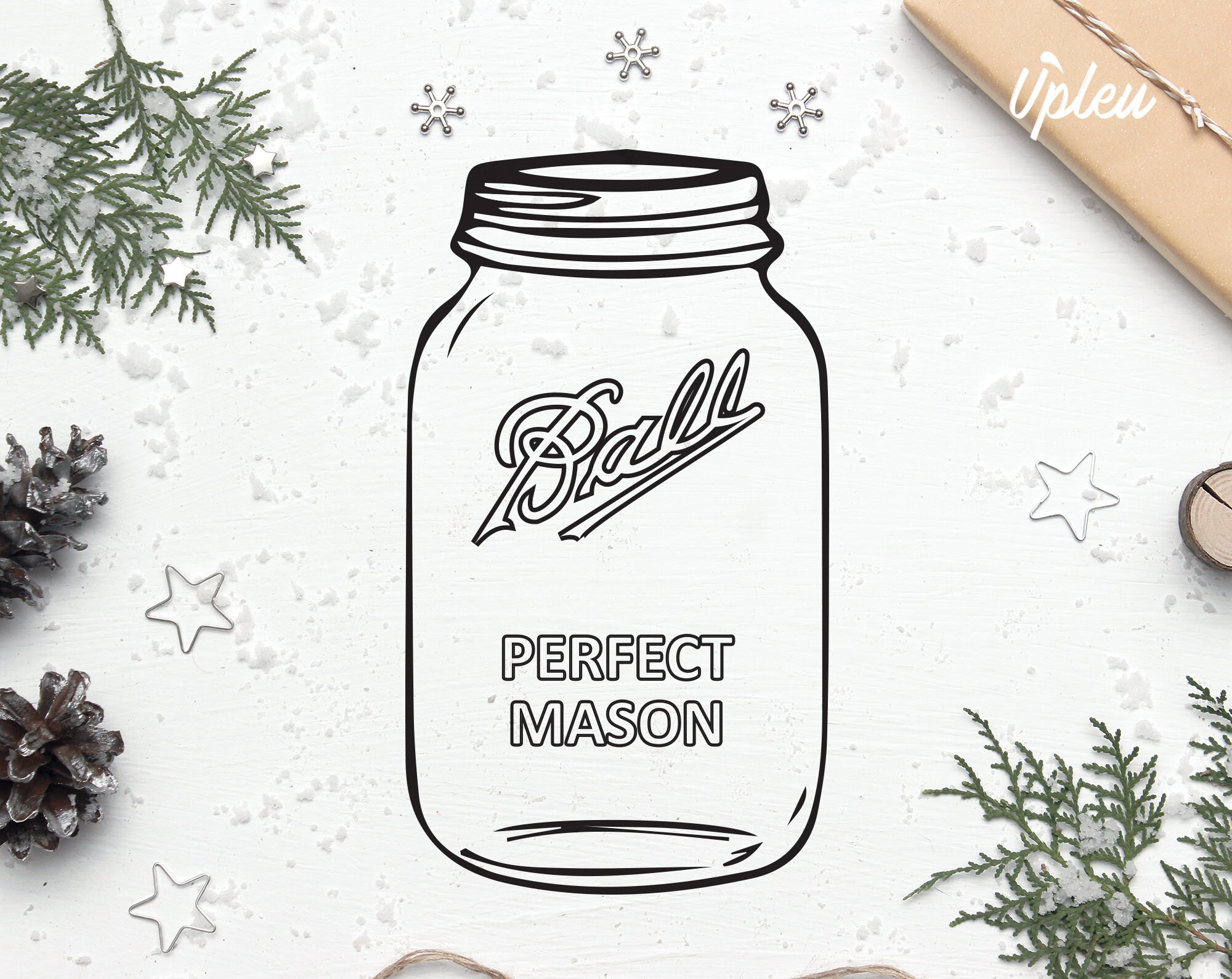 Ball Mason Jar SVG Etsy