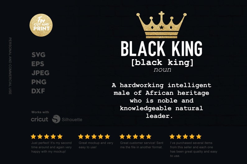 Black King Definition SVG Black Awareness Week SVG Etsy