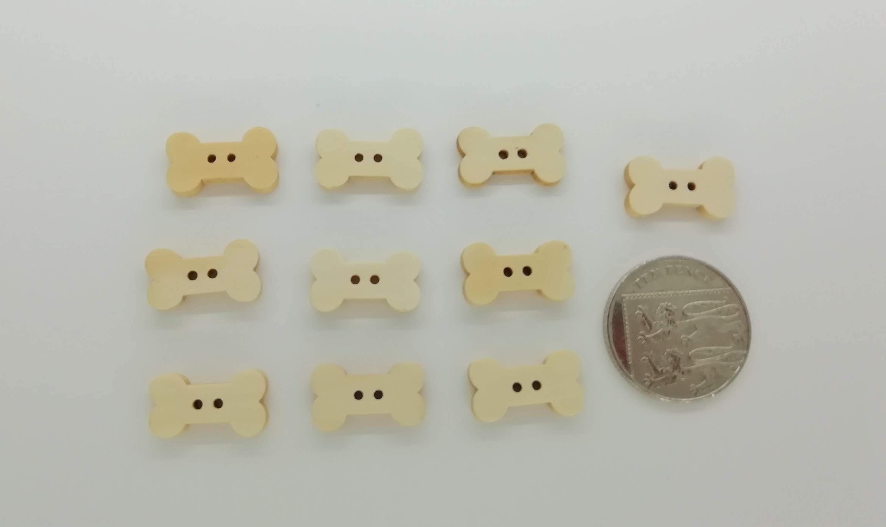 Wooden Dog Bone Plain Buttons 10 Buttons Etsy UK
