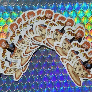 Goofy Red Head Goes For A Tea Cup Ride Vinyl Sticker