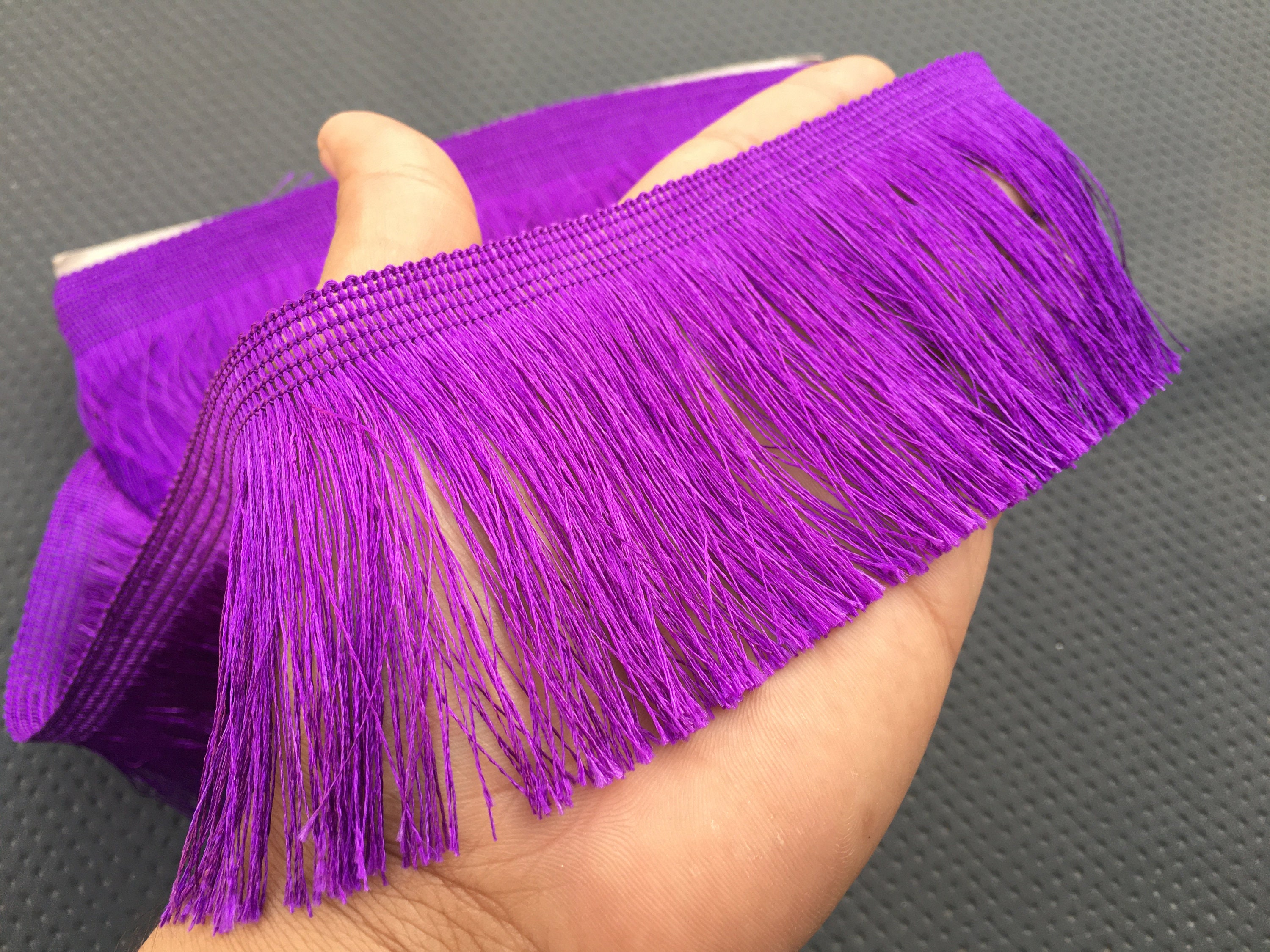 Purple Indian Fringe Trims Fringe Laces Crafting Ribbon Metallic Fringe
