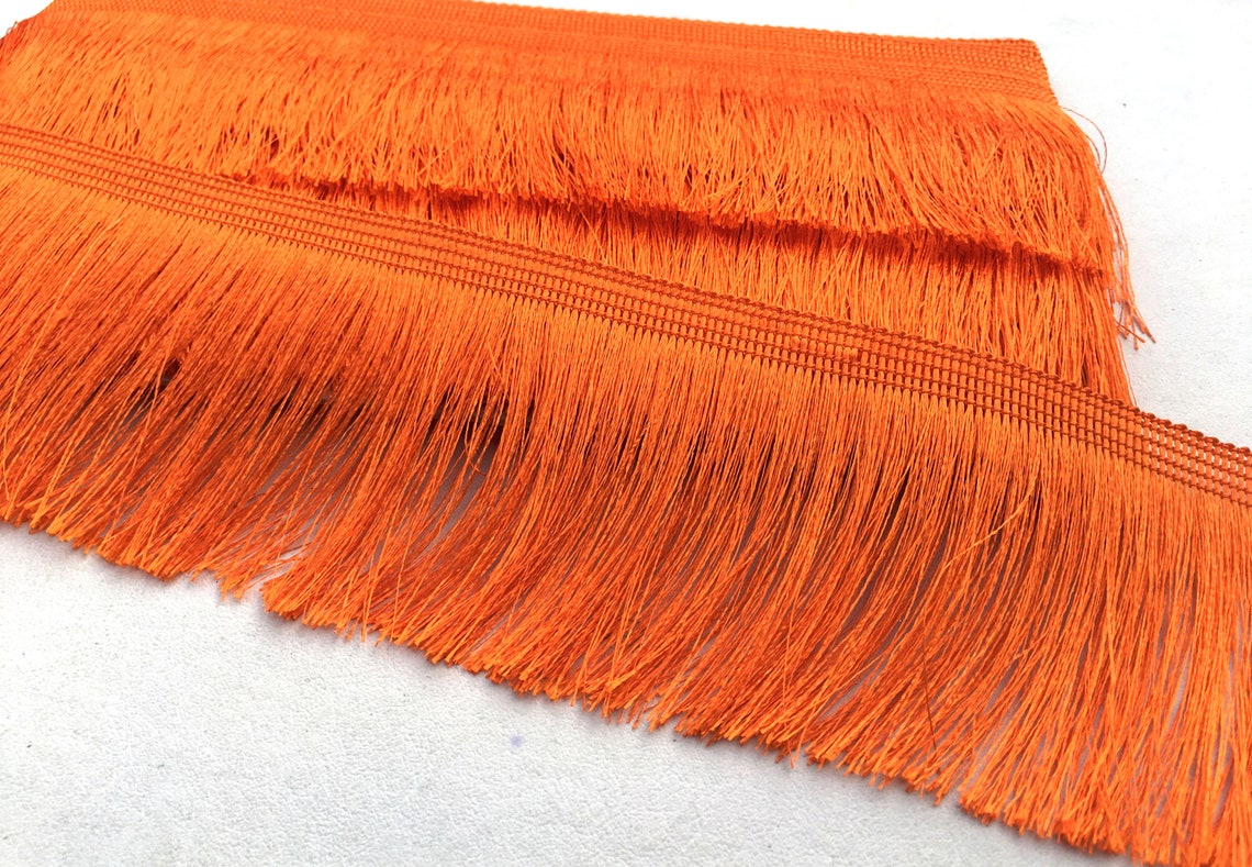 Orange Fringe Trim Indian Fringe Laces Decorative Fringe Trims Etsy
