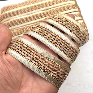 Indian Gota Patti Trims Braid Embroidered Laces Sewing Fabric Trim Golden Embroidered Trims Sari Borders Decorative Plane Trims by yards