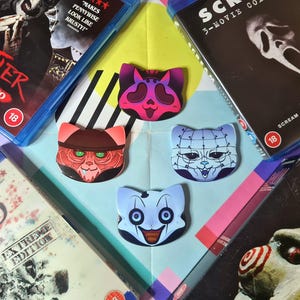 SLASHER KITTIES - cat shaped badges - 53x58mm image 3