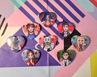 HORROR HEARTS - Slasher heart badges