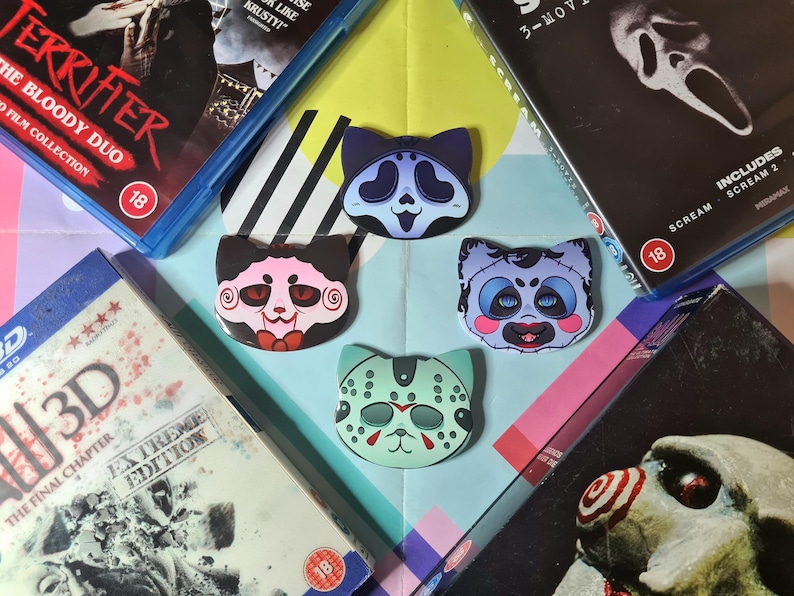 SLASHER KITTIES - cat shaped badges - 53x58mm image 4