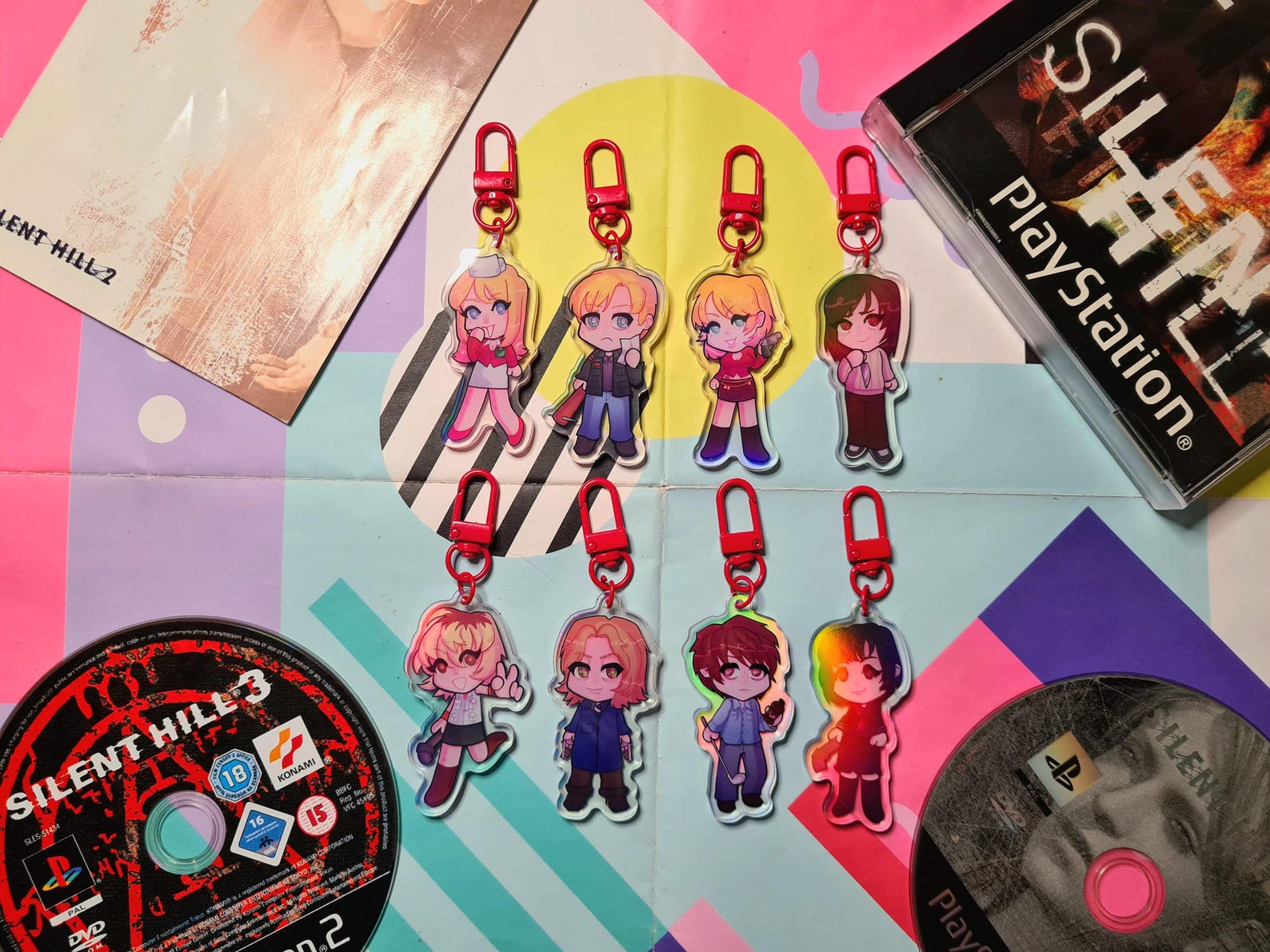 SILENT HILL - 2.5 inch Holographic charms image 1  SILENT HILL - 2.5 inch Holographic charms image 1 Product video SILENT HILL - 2.5 inch Holographic charms Pick 2 SILENT HILL - 2.5 inch Holographic charms Lisa SILENT HILL - 2.5 inch Holographic char