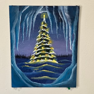 Christmas Painting/Winter art/ Christmas decoration/Christmas Tree Art/Christmas Tree Painting/Handmade