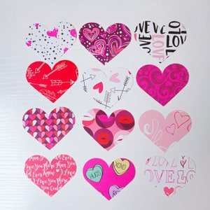 Paper Hearts, Die Cut Hearts, Assortment / Scrapbooking / Paper crafting / Decorations / Embellishments / School Projects