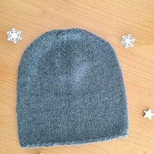 Instructions - gray cashmere hat, unisex, one size, in English and German