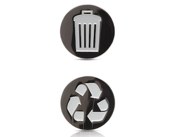 Metal Trash and Recycling Label Set (Duo) | Kitchen Label | Vacation Rental | Office | Airbnb |  VRBO