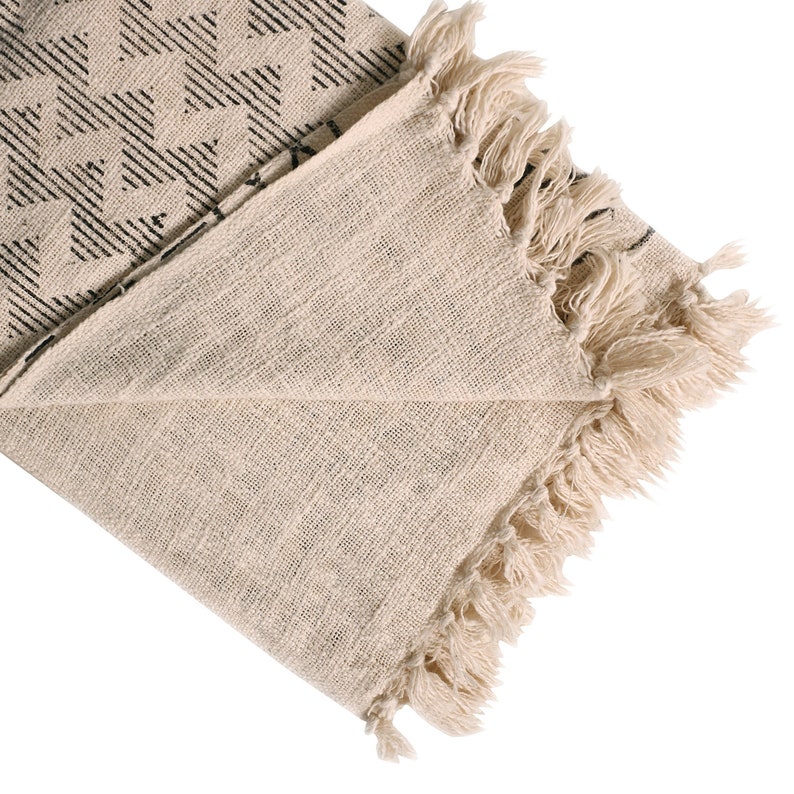 Boho Soft Cotton Blanket With Tassel Ethnic Hand Loomed Etsy