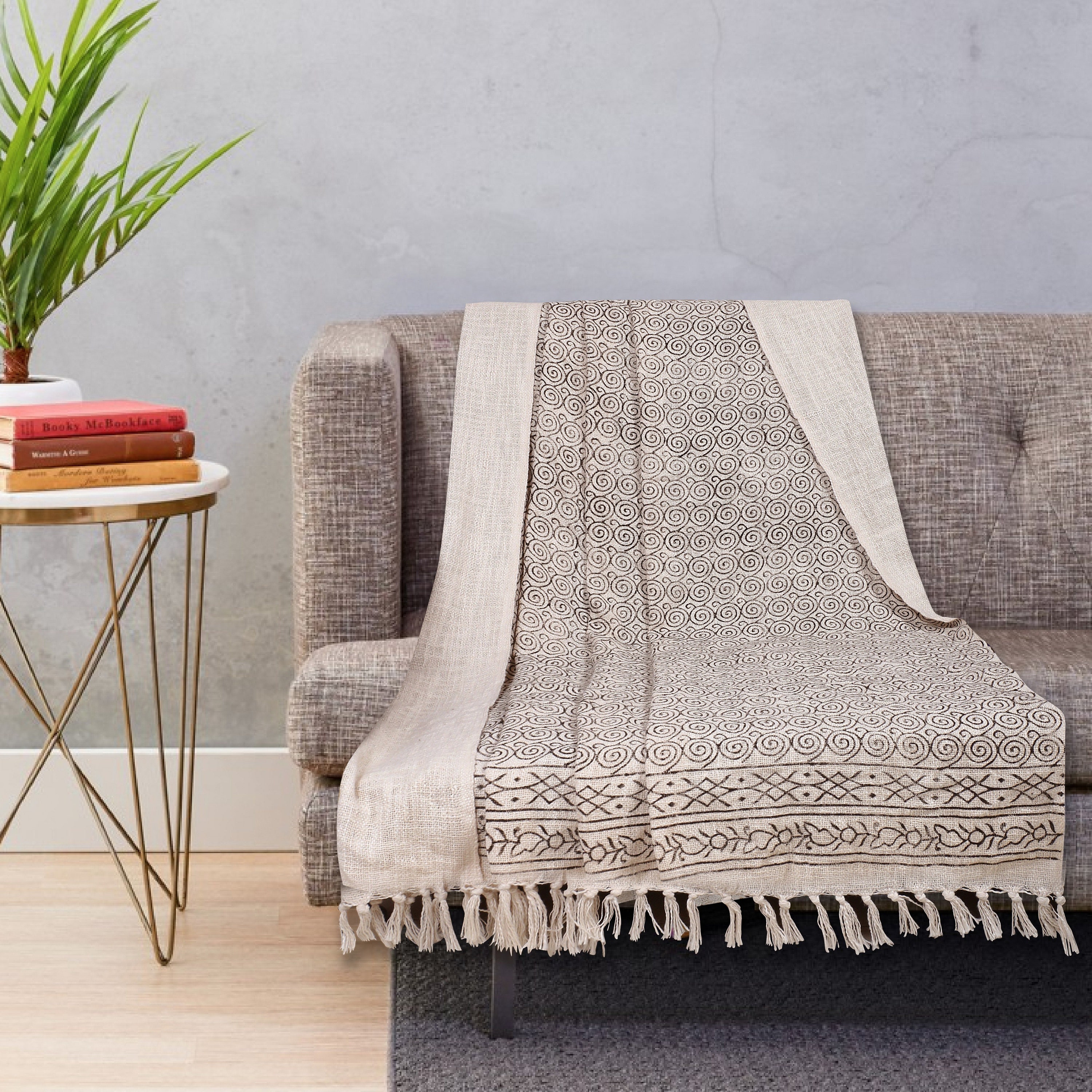 Boho Hand Loomed Cotton Throw 100 Cotton Soft Tassel Blanket Etsy