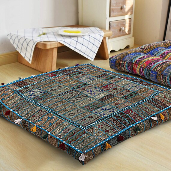 Large 35 x 35 Inch Floor Cushion Cover Floor Seating Etsy