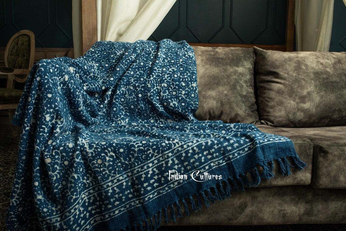 Boho Schlamm Tuch werfen mit Quasten Hand loomed Block ...
