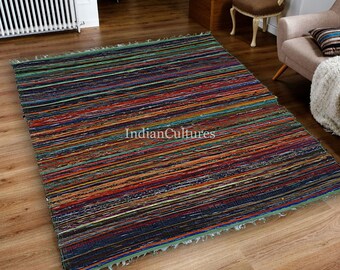 3x5' Cotton Rag Rug Tie Dye Kilim Carpet Large Area Rug Kitchen Rug Hall Throw 