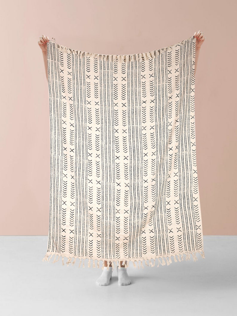 Boho Ethnic Hand Loomed Throw Cotton Soft Tassel Blanket Etsy